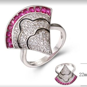 SJ39685, Ladies' Moissanite Ring, S925, Rhodium Plated, White, 5.15g
