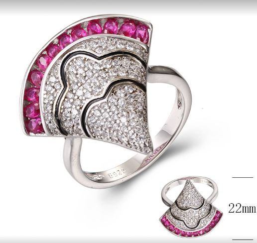 SJ39685, Ladies' Moissanite Ring, S925, Rhodium Plated, White, 5.15g