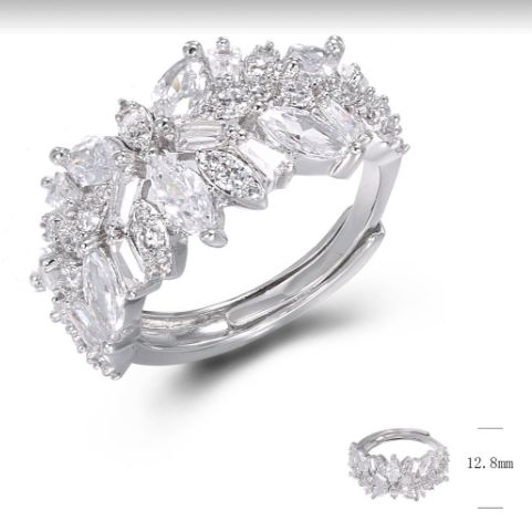 SJ47682, Ladies' Moissanite Ring, S925, Rhodium Plated, White, 4.57g