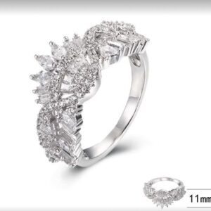 SJ39930, Ladies' Moissanite Ring, S925, Rhodium Plated, White, 3.75g