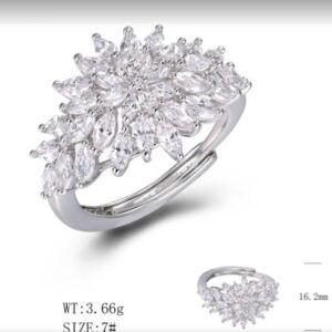 SJ49034, Ladies' Moissanite Ring, S925, Rhodium Plated, White, 3.78g