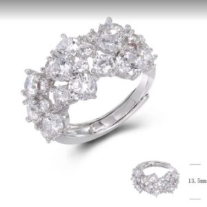 SJ47864, Ladies' Moissanite Ring, S925, Rhodium Plated, White, 5.44g