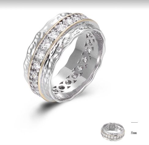 SJ45742, Ladies' Moissanite Ring, S925, Rhodium Plated, White, 4.51g