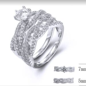 SJ33790-主戒, Ladies' Moissanite Ring, S925, Rhodium Plated, White, 3.37g