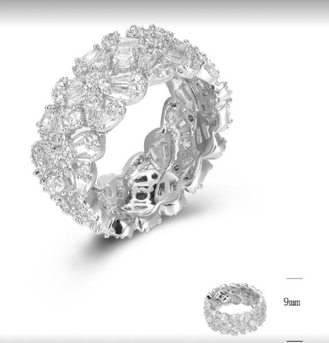 SJ45276, Ladies' Moissanite Ring, S925, Rhodium Plated, White, 5.3g