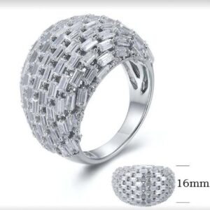 SJ26719, Ladies' Moissanite Ring, S925, Rhodium Plated, White, 9.43g