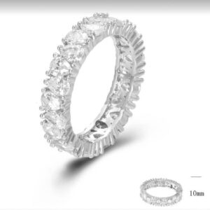 SJ45400, Ladies' Moissanite Ring, S925, Rhodium Plated, White, 3.65g