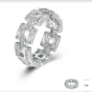 SJ44060, Ladies' Moissanite Ring, S925, Rhodium Plated, White, 4.56g