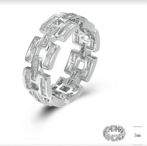 SJ44060, Ladies' Moissanite Ring, S925, Rhodium Plated, White, 4.56g