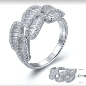 SJ26808, Ladies' Moissanite Ring, S925, Rhodium Plated, White, 4.44g