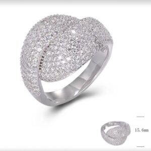 SJ48132, Ladies' Moissanite Ring, S925, Rhodium Plated, White, 5.24g