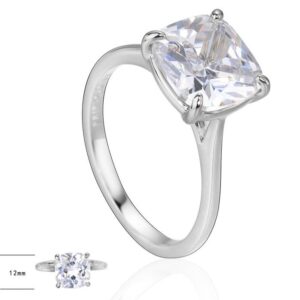SJ22655, Ladies' Moissanite Ring, S925, Rhodium Plated, White, 3.62g
