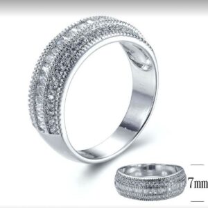 SJ27101, Ladies' Moissanite Ring, S925, Rhodium Plated, White, 3.83g