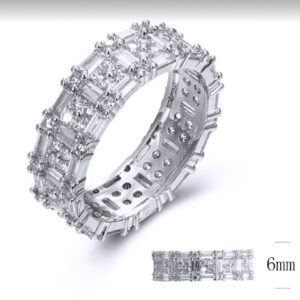 SJ34115, Ladies' Moissanite Ring, S925, Rhodium Plated, White, 3.57g