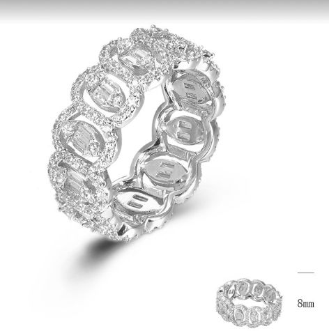 SJ45277, Ladies' Moissanite Ring, S925, Rhodium Plated, White, 4.77g