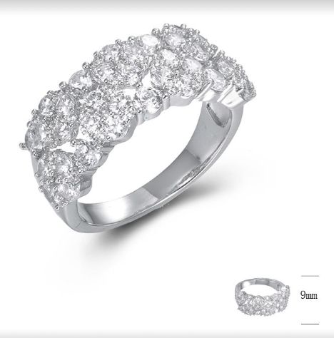 SJ44860, Ladies' Moissanite Ring, S925, Rhodium Plated, White, 4.13g