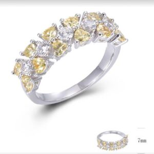 SJ46215, Ladies' Moissanite Ring, S925, Rhodium Plated, White, 3.68g