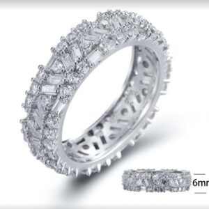 SJ24557, Ladies' Moissanite Ring, S925, Rhodium Plated, White, 4.54g