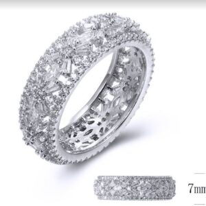 SJ34108, Ladies' Moissanite Ring, S925, Rhodium Plated, White, 3.98g