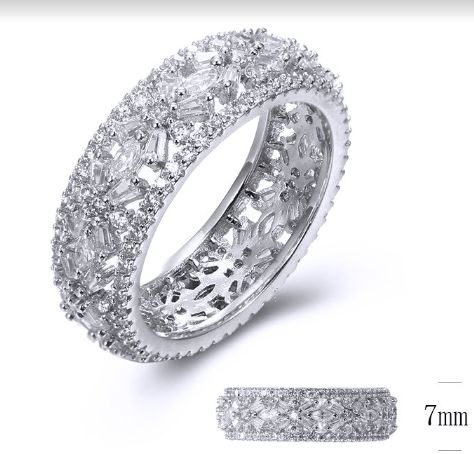 SJ34108, Ladies' Moissanite Ring, S925, Rhodium Plated, White, 3.98g