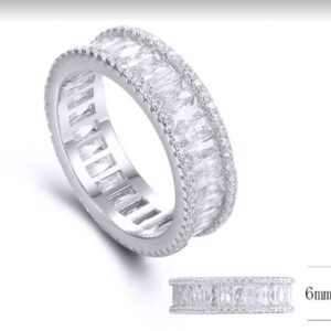 SJ34905, Ladies' Moissanite Ring, S925, Rhodium Plated, White, 4.96g