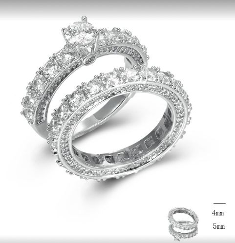SJ44846, Ladies' Moissanite Ring, S925, Rhodium Plated, White, 4.16g