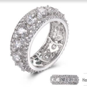 SJ29717, Ladies' Moissanite Ring, S925, Rhodium Plated, White, 7.45g