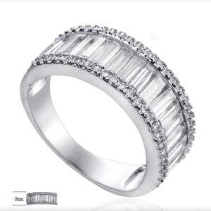 SJ23513, Ladies' Moissanite Ring, S925, Rhodium Plated, White, 4.54g