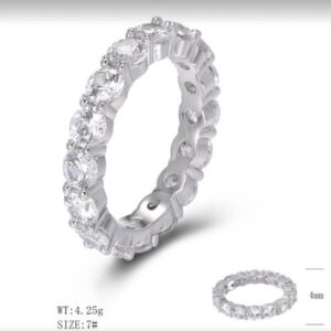 SJ48731, Ladies' Moissanite Ring, S925, Rhodium Plated, White, 4.57g