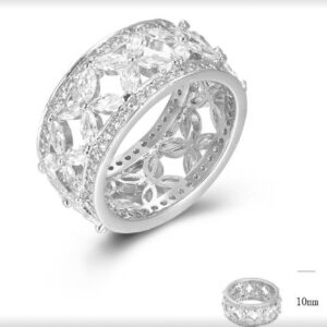 SJ45651, Ladies' Moissanite Ring, S925, Rhodium Plated, White, 6.09g
