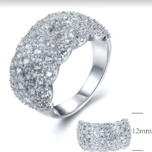 SJ28936, Ladies' Moissanite Ring, S925, Rhodium Plated, White, 5.9g