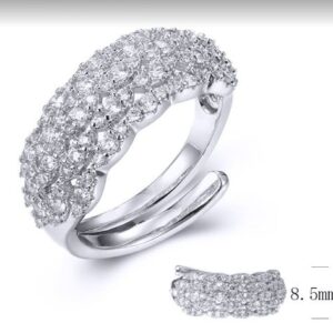 SJ33538, Ladies' Moissanite Ring, S925, Rhodium Plated, White, 3g