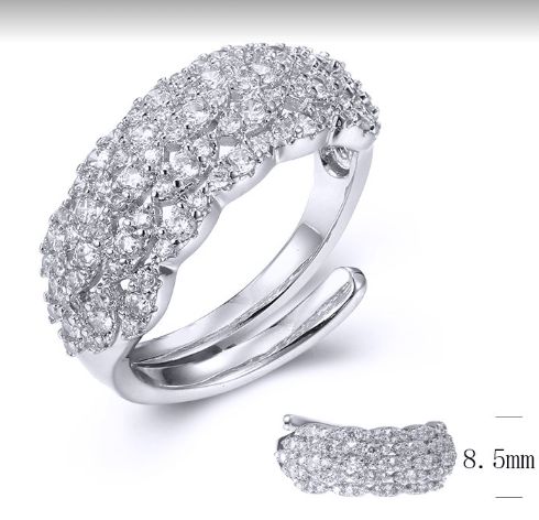 SJ33538, Ladies' Moissanite Ring, S925, Rhodium Plated, White, 3g
