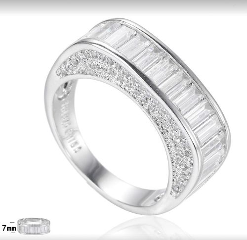 SJ22957, Ladies' Moissanite Ring, S925, Rhodium Plated, White, 5.18g