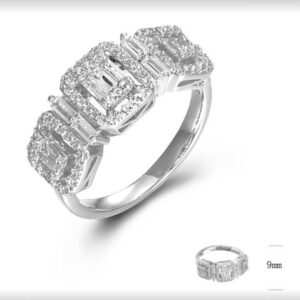SJ44859, Ladies' Moissanite Ring, S925, Rhodium Plated, White, 3.61g