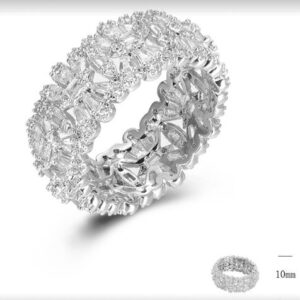 SJ45275, Ladies' Moissanite Ring, S925, Rhodium Plated, White, 5.28g