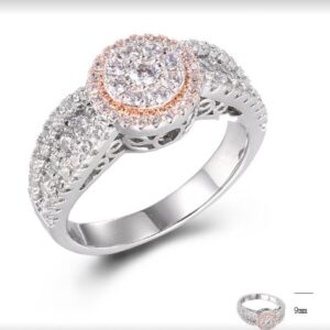 SJ43119, Ladies' Moissanite Ring, S925, Rhodium Plated, White, 5.09g