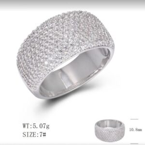 SJ48135, Ladies' Moissanite Ring, S925, Rhodium Plated, White, 5.4g