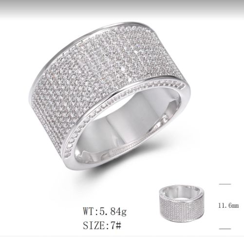 SJ48134, Ladies' Moissanite Ring, S925, Rhodium Plated, White, 6.45g