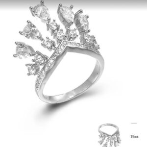 SJ44795, Ladies' Moissanite Ring, S925, Rhodium Plated, White, 4.86g