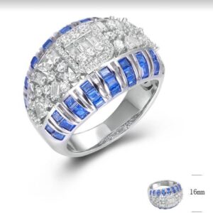 SJ45107, Ladies' Moissanite Ring, S925, Rhodium Plated, White, 8.26g