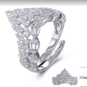 SJ35396, Ladies' Moissanite Ring, S925, Rhodium Plated, White, 3.57g
