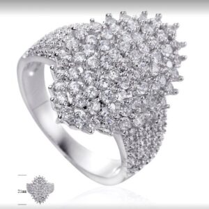 SJ23420, Ladies' Moissanite Ring, S925, Rhodium Plated, White, 4.9g