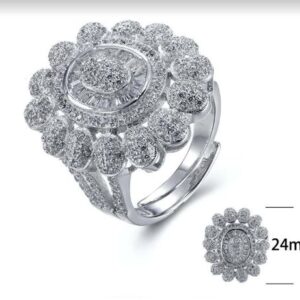 SJ26095, Ladies' Moissanite Ring, S925, Rhodium Plated, White, 8.52g