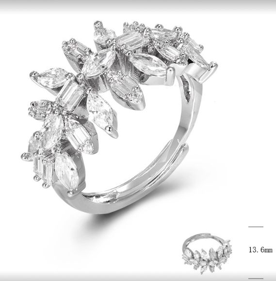 SJ47662, Ladies' Moissanite Ring, S925, Rhodium Plated, White, 4.93g