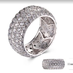 SJ29995, Ladies' Moissanite Ring, S925, Rhodium Plated, White, 8.56g