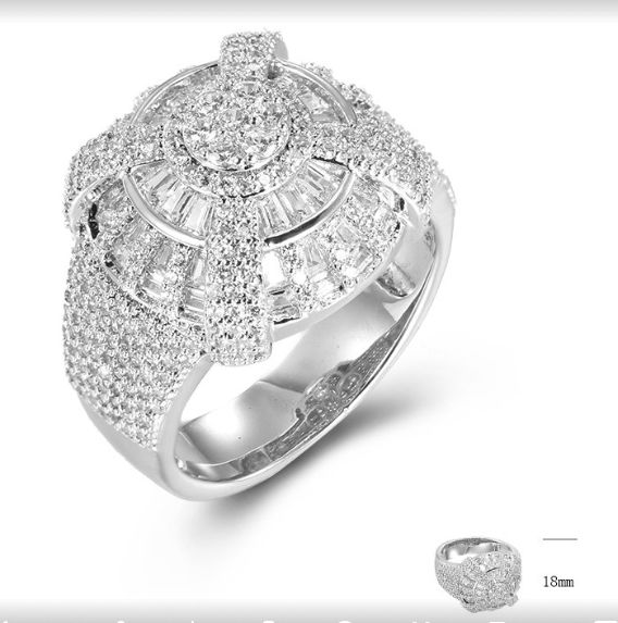 SJ43428, Ladies' Moissanite Ring, S925, Rhodium Plated, White, 9g