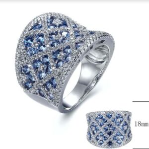 SJ27166, Ladies' Moissanite Ring, S925, Rhodium Plated, White, 9.93g