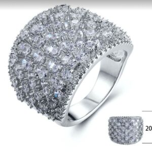 SJ25014, Ladies' Moissanite Ring, S925, Rhodium Plated, White, 9.97g