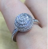 SJ15135, Ladies' Moissanite Ring, S925, Rhodium Plated, White, 4.52g